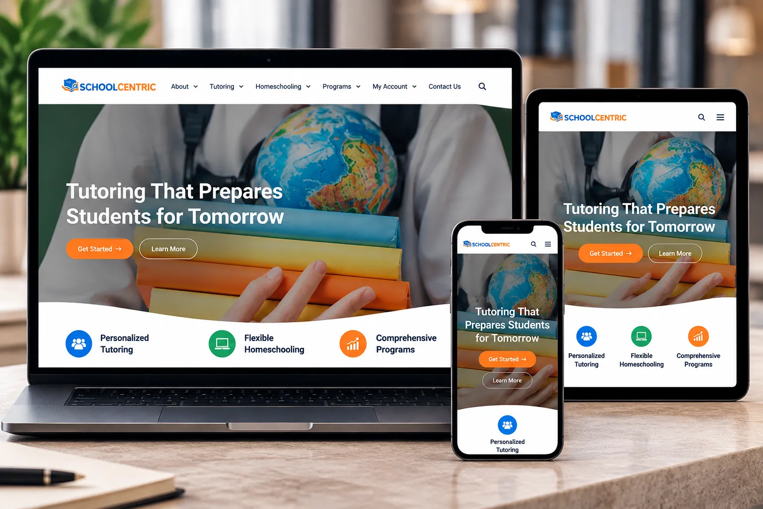 Strona internetowa SchoolCentric — projekt wykonany w WordPressie