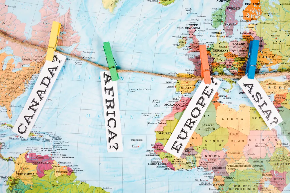 World map – clients from different countries